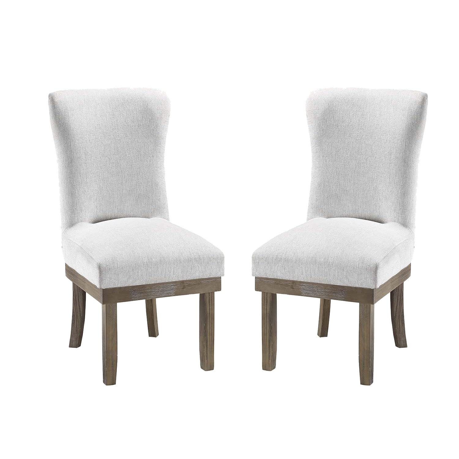 simple relax Set of 2 Linen Side Chair in Gray Finish