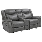 Coaster Home Furnishings Conrad 2-Piece Upholstered Padded Arm Motion Sofa Set Grey
