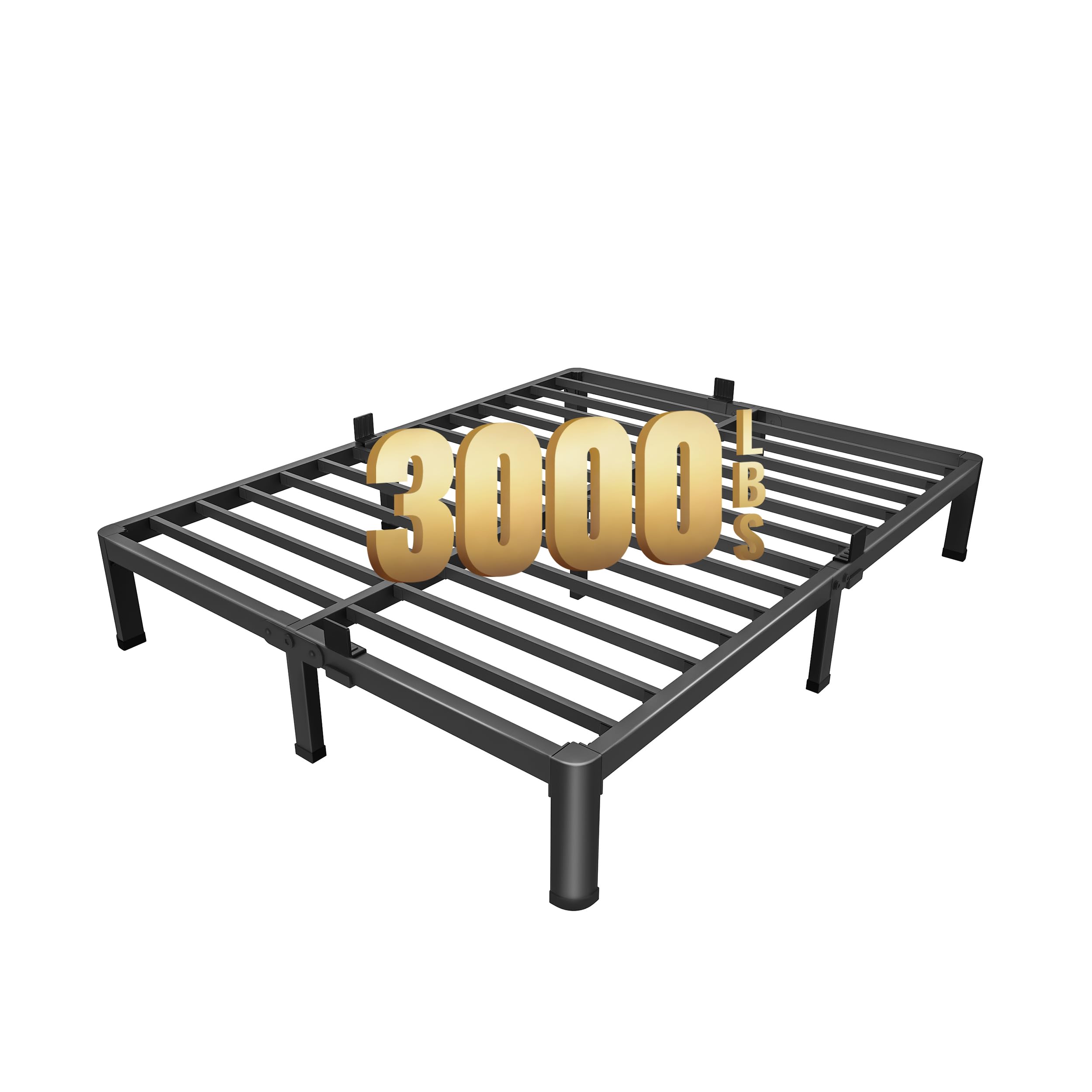 Maf 10 Inch King Metal Platform Bed Frame With Round Corner Legs, 3000 Lbs Heavy Duty Steel Slats Support, Noise Free, No Box Spring Needed, Easy Assembly