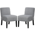 Giantex Armless Accent Chair Set Of 2, Upholstered Living Room Chair With Rubber Wood Legs, Modern Slipper Side Chair, Reading C
