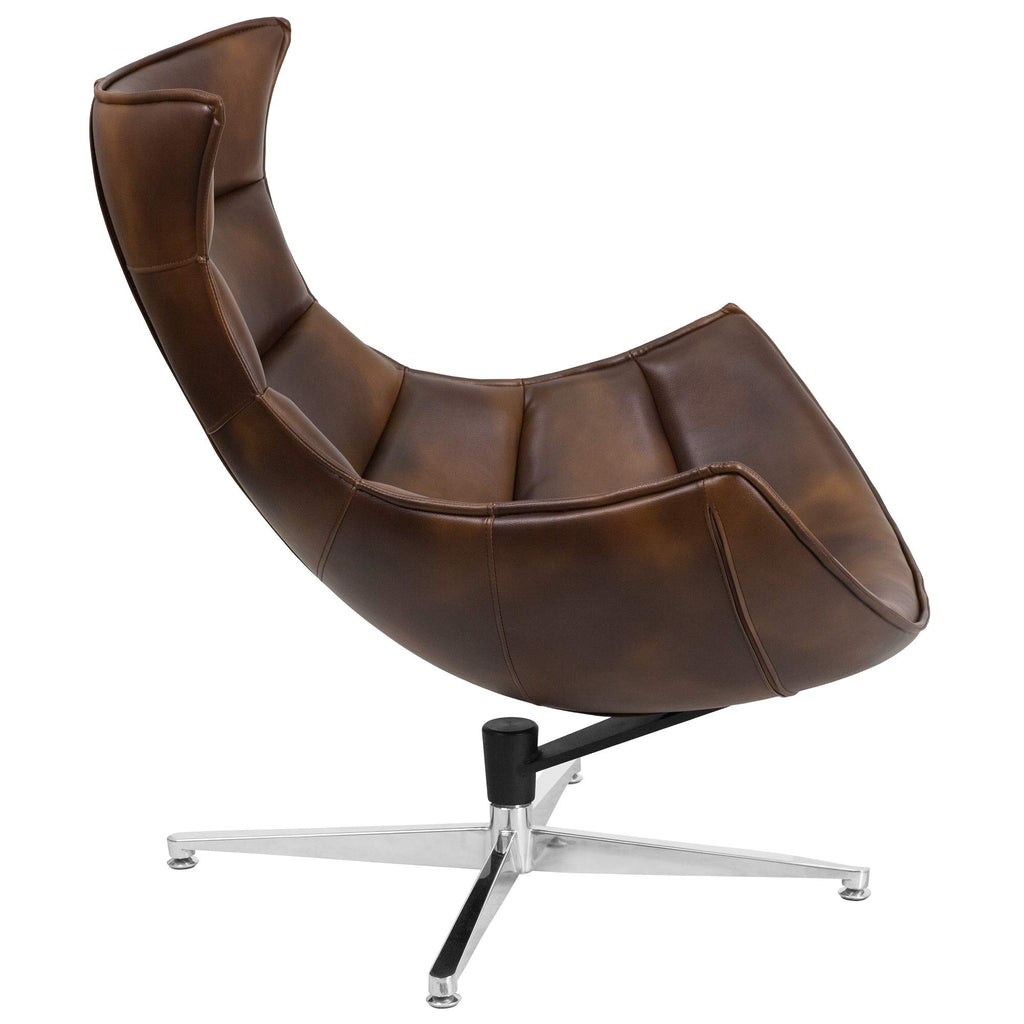Flash Furniture Pasithea Bomber Jacket LeatherSoft Swivel Cocoon Chair