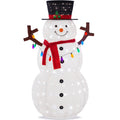 Best Choice Products 8ft Lighted Pop-Up Snowman, Large White Outdoor Christmas Holiday Decoration w/ 350 LED Lights, Hat, Scarf,