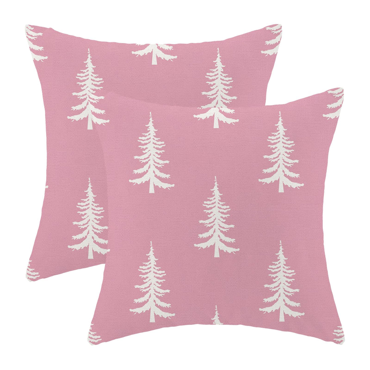 Cxmeifly Christmas Pillow Covers 24X24 Inch Set Of 2 Pink Cream Christmas Tree Decor Throw Pillows Winter Xmas Holiday Outdoor C