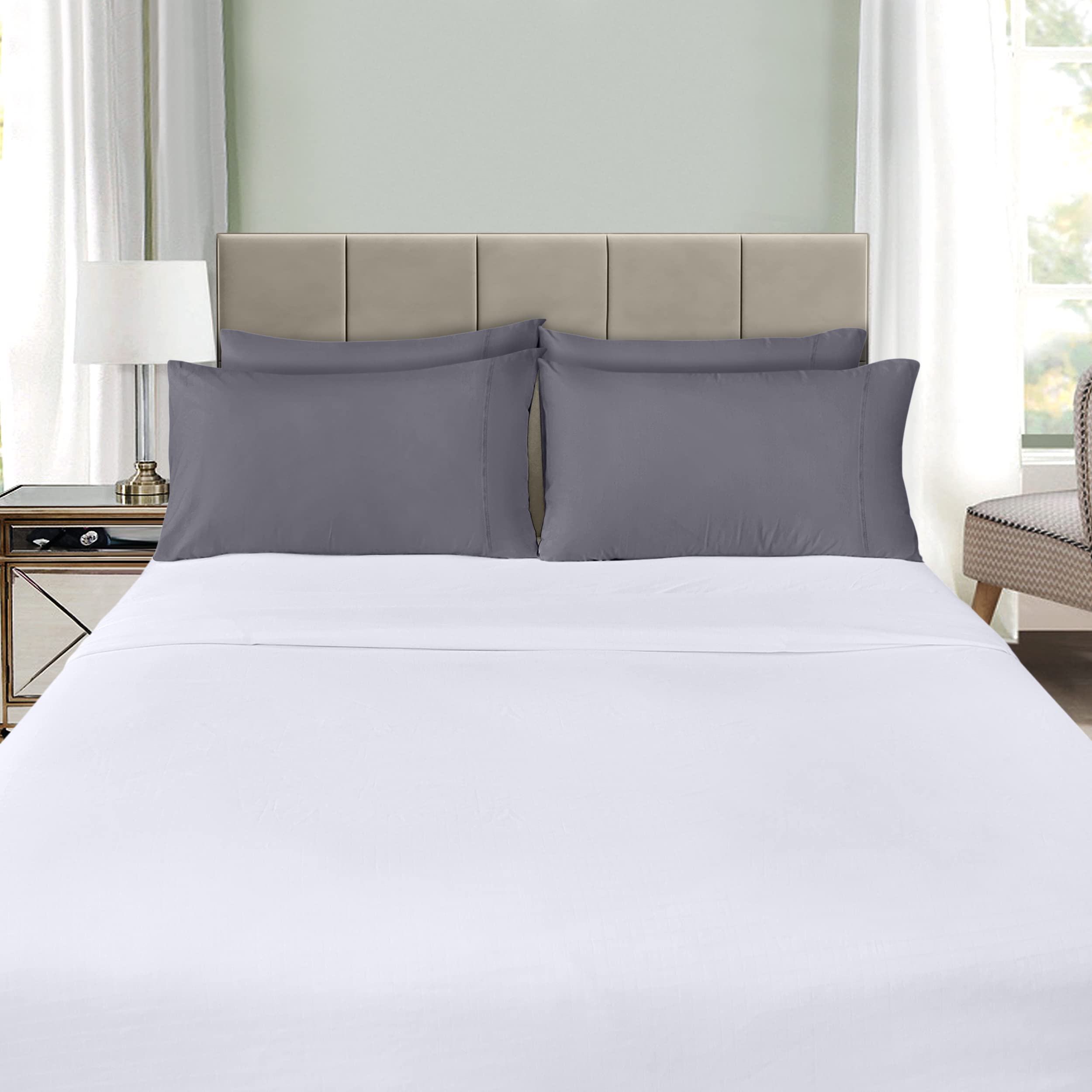 Utopia Bedding King Standard Pillow Cases - 4 Pack - Envelope Closure - Soft Brushed Microfiber Fabric - Shrinkage And Fade Resi