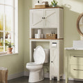 VASAGLE LIRY Collection - Over-the-Toilet Storage Cabinet, 31.3-Inch Wide Farmhouse Bathroom Organizer, Barn Doors, Toilet Paper