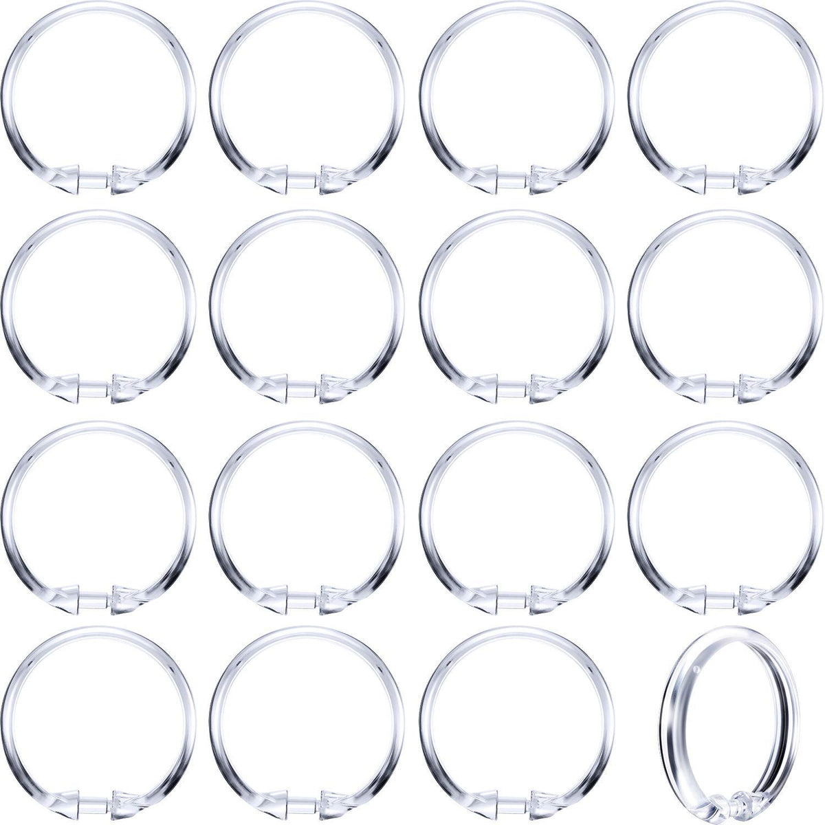 Hestya 20 Pack Clear Round Shower Curtain Rings