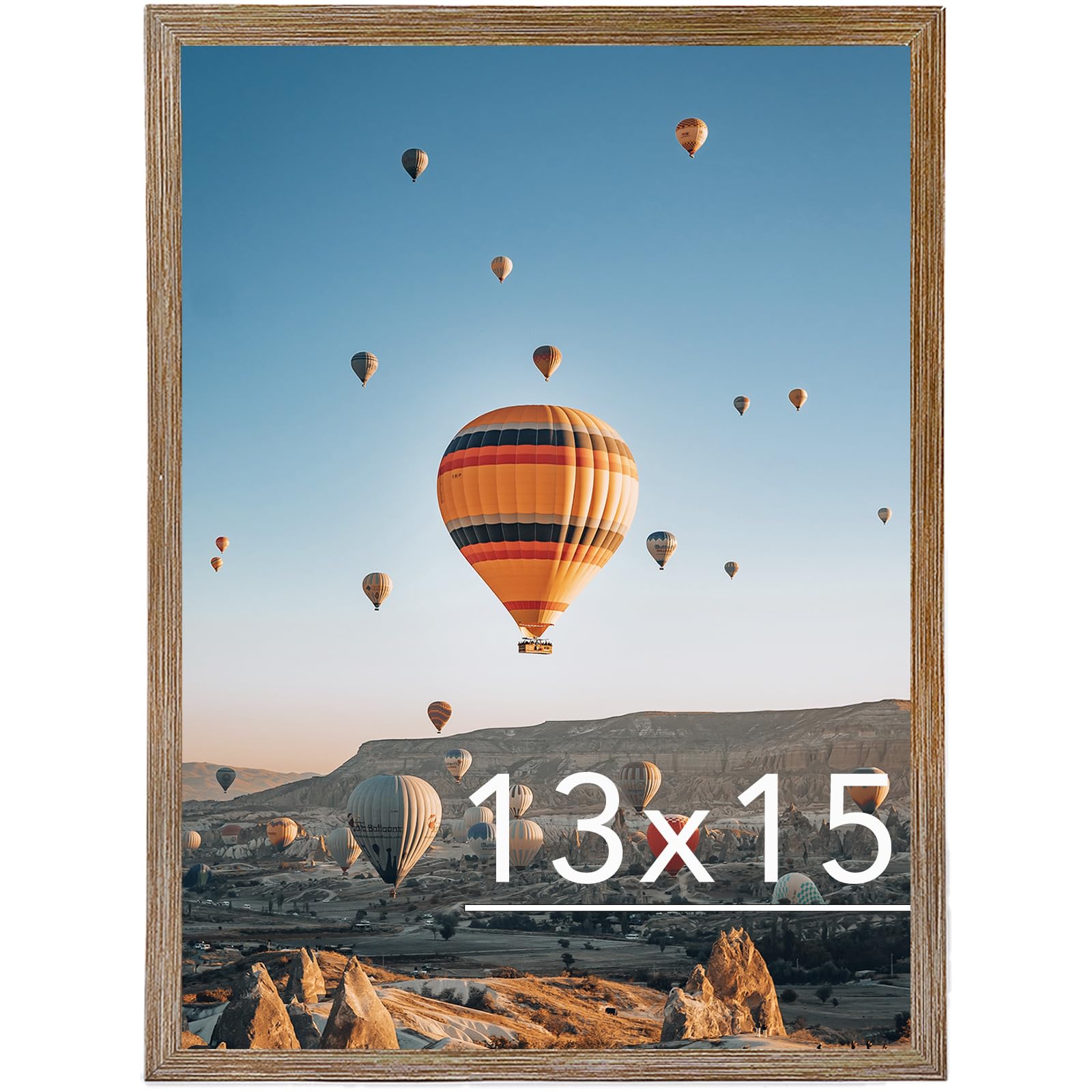 JCJMY 13x15 Picture Frame Rustic Brown for Wall Hanging, Wall Mounting Horizontally or Vertically, 13 x 15 Wall Gallery Poster P