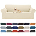 2025 New Stretch Sofa Slipcovers Couch Cover For 3 Cushion Furniture Protector Sofa Covers With Elastic Bottom Jacquard Fabric Small Checks For Pets, Kids -Sofa, Beige