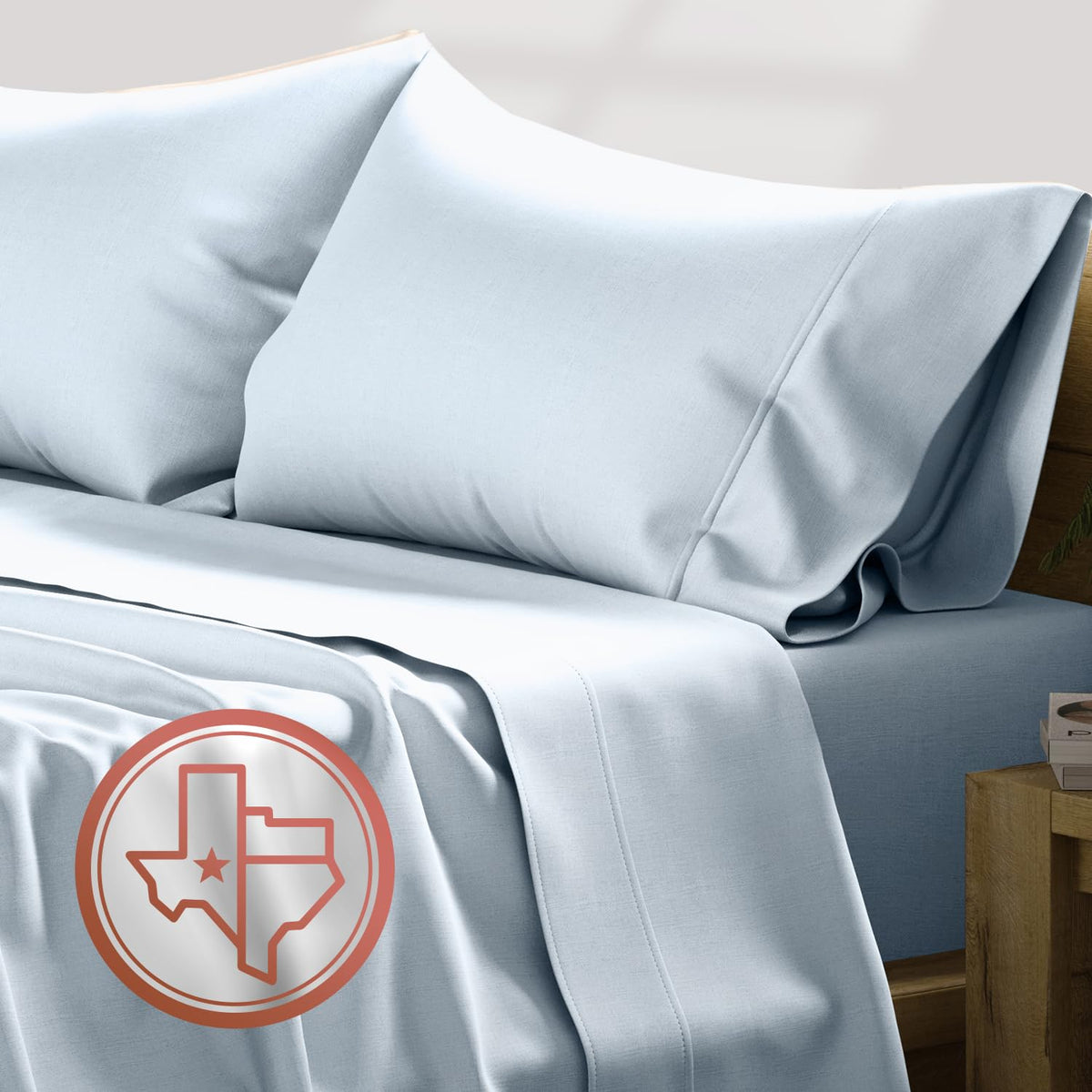 Texas Linen Co. Luxury Egyptian Cotton Full Size Sheet Set - 600 Thread Count 4 Pc Deep Pocket Fitted And Flat Sheets, Soft, Coo