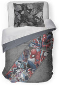 Marvel Spiderman Grunge Twin Comforter & Sham Set - Super Soft Kids Bedding - Fade Resistant Microfiber (Official Marvel Product