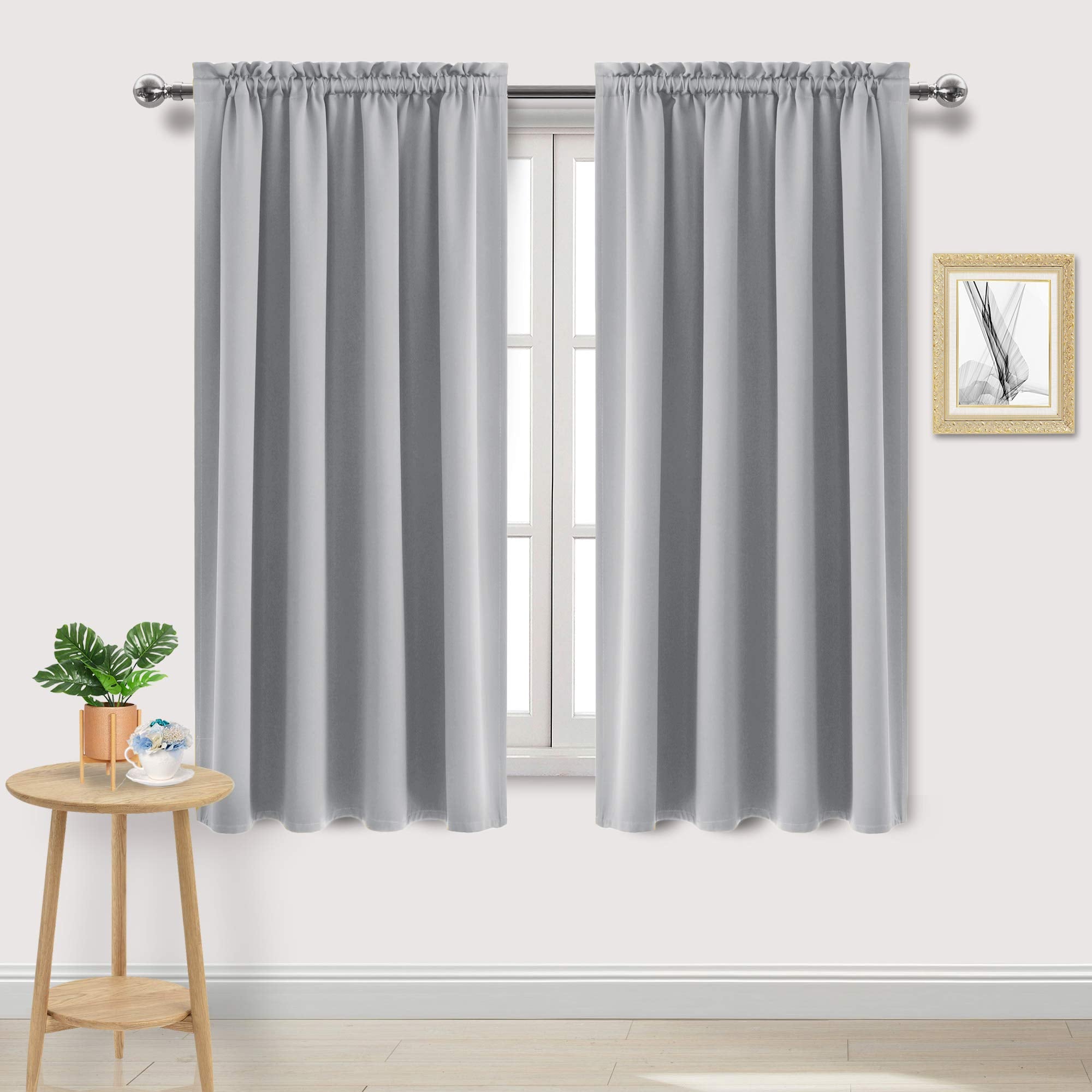 Dwcn Blackout Curtains Room Darkening Thermal Insulated Bedroom Curtains Window Curtain Panels, 52 X 63 Inches Long, Set Of 2 Si