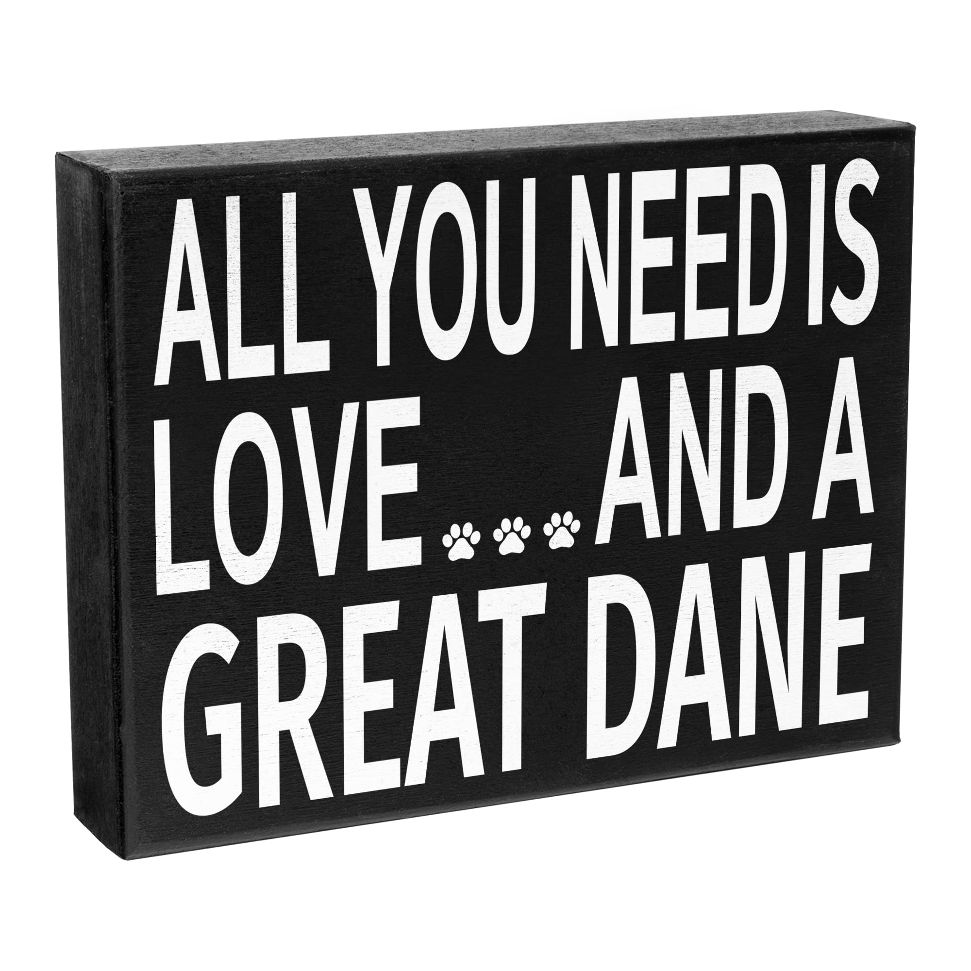 JennyGems Great Dane Gifts, All You Need is Love and a Great Dane Wooden Sign, Wall Hanging and Shelf Decor, Made in USA