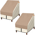 Porch Shield Patio Chair Covers - Waterproof Outdoor Lounge Deep Seat Single Lawn Chair Cover 2 Pack - 28W X 30D X 28H Inch, Lig