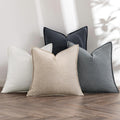 Miulee Neutral Cream/Gray Linen Pillow Covers Pack Of 4 Decorative Nautral Solid Throw Pillow Covers Soft Accent Boho Farmhouse