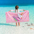 WERNNSAI Unicorn Beach Towel - 30    x 60    Pink Polyester Camping Towels for Girls Kids Quick Dry Ultra Absorbent Super Soft B