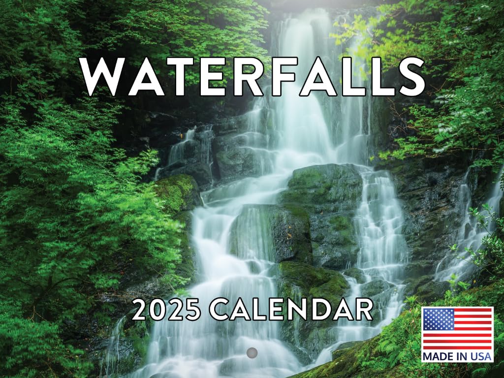 Waterfall Calendar 2025 Waterfalls Monthly Wall Calender 12 Month | American Made In The Usa