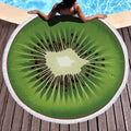 LIGUOGUO Oversize Fruit Round Beach Towel with Tassel Multi-Purpose Yoga Mat Kids Crawl Pads Towel Blanket Microfiber Circle Lar