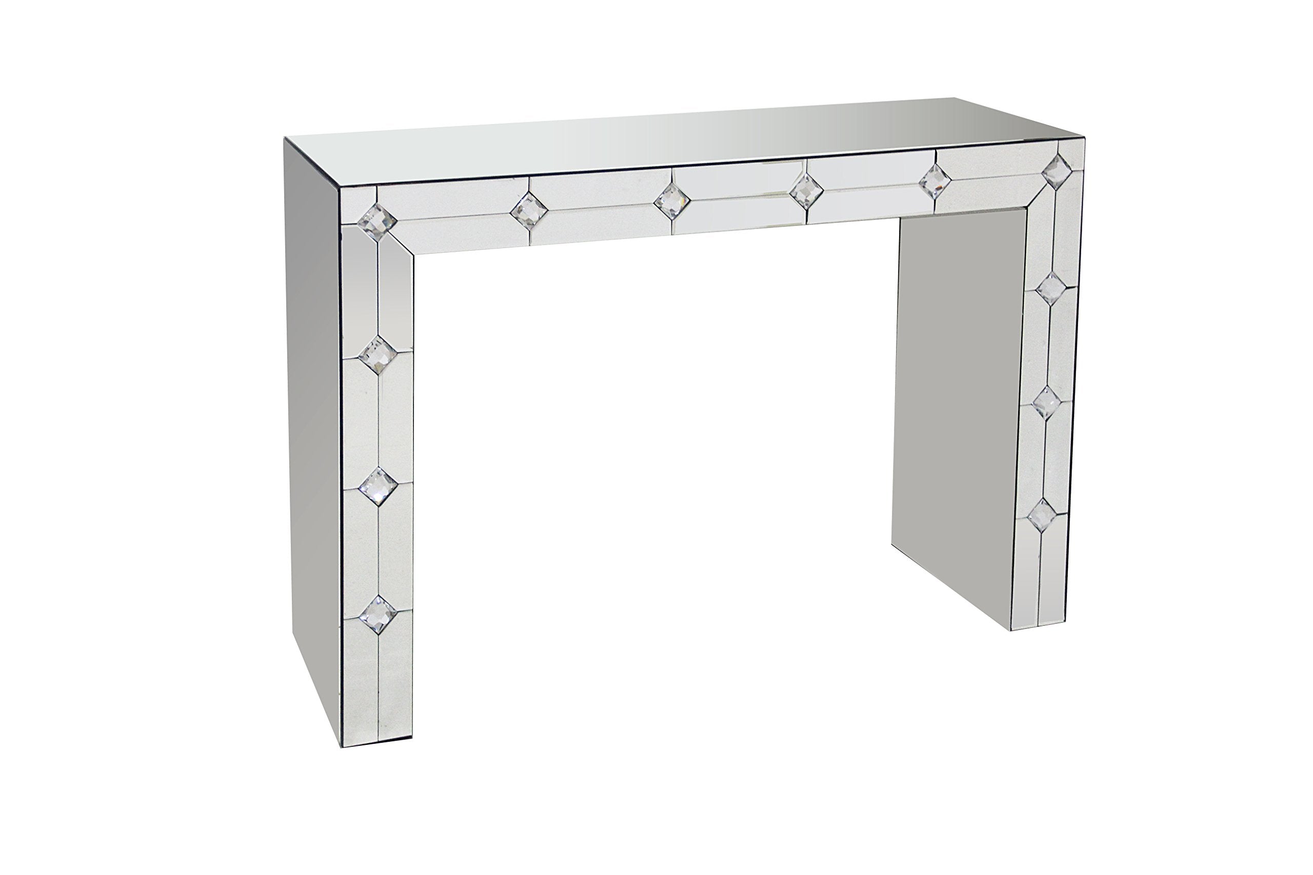 Acme Hessa Mirrored Console Table in Silver