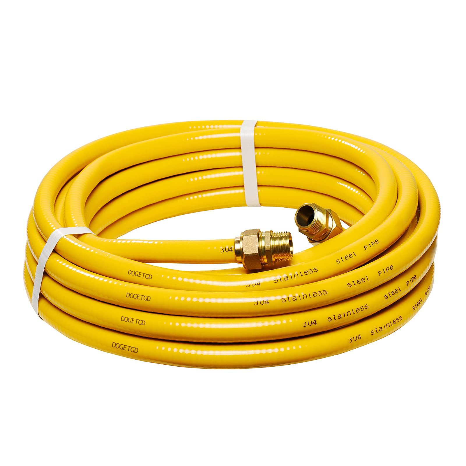 Dogetgd Csst 3/4' Gas Line 37Ft Corrugated Stainless Steel Tubing Flexible Gas Line 3/4Inch Natural Gas Hose Pipe Kit With 2 Ma