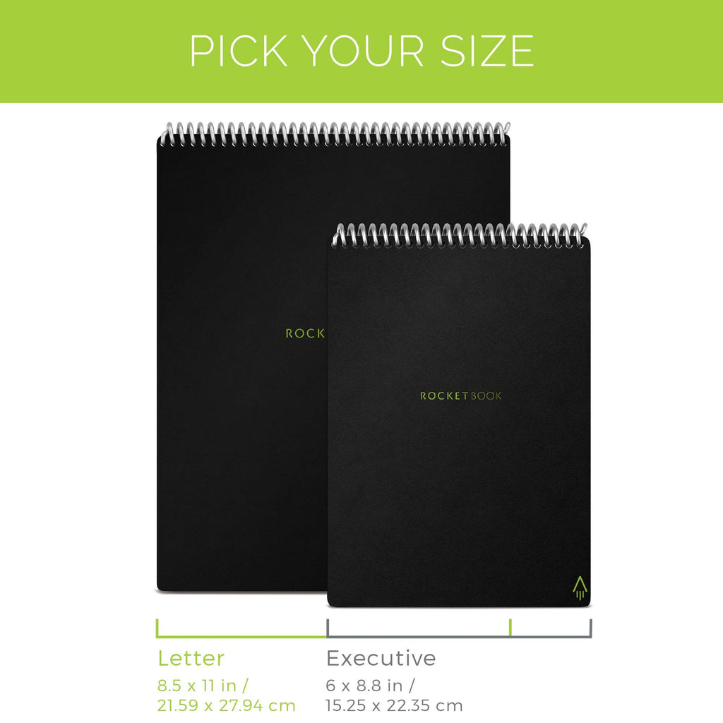 Rocketbook Flip Reusable Smart Notepad | Eco-Friendly, Digitally Connected Notebook For Ambidextrous Writers | Dotted & Lined Co