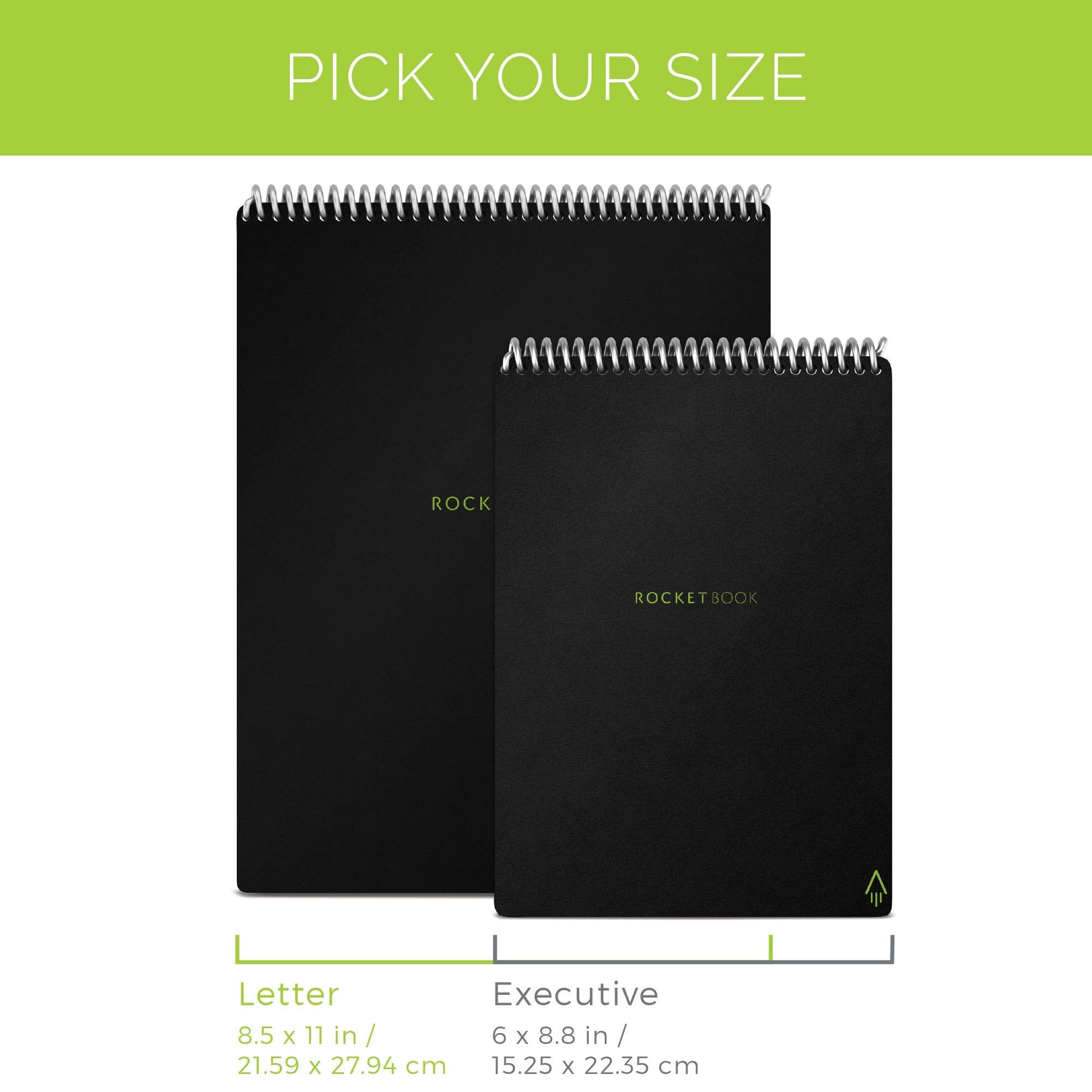 Rocketbook Flip Reusable Smart Notepad | Eco-Friendly, Digitally Connected Notebook For Ambidextrous Writers | Dotted & Lined Co