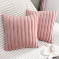 2 Pack 16X16 Pillow Cover Velvet Pillow Covers, Faux Fur Square Throw Pillow Covers For Living Room Decorations Throw Pillow Cas