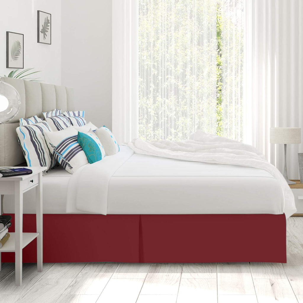 Nestl Red Heaven Bed Skirt Cal King Size - Cal King Bed Skirt 14 Inch Drop - Brushed Microfiber Bed Skirts - Hotel Quality Pleated Bed Skirt - Shrinkage & Fade Resistant