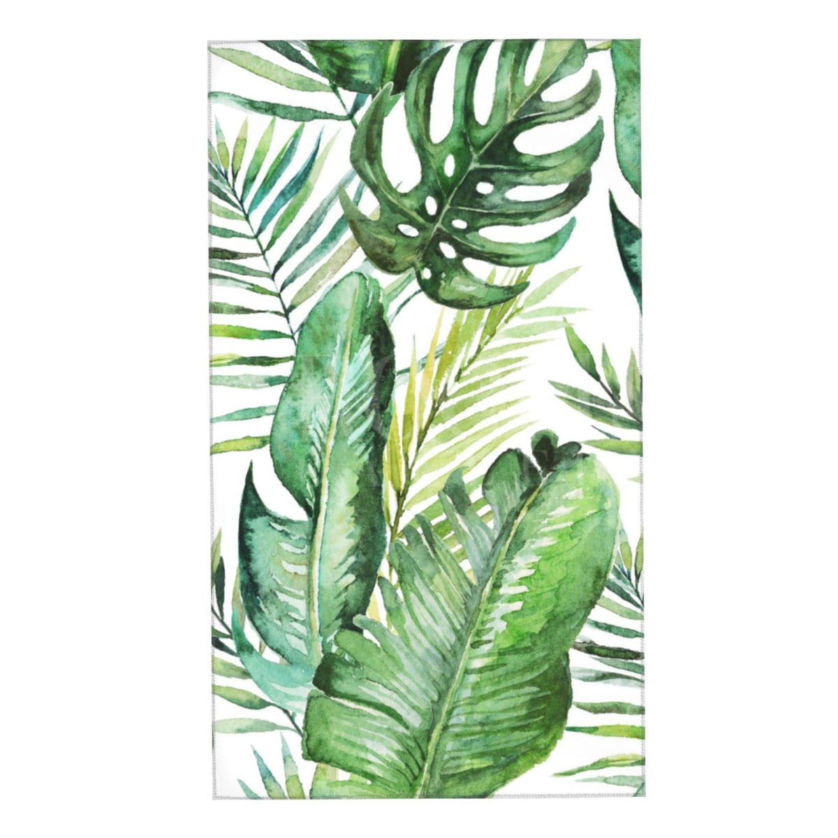 COVASA Palm Hand Towels for Bathroom Set of 2 Tropical Palm Leaves Jungle Fern Floral Soft Absorbent Small Bath Towel Decorative