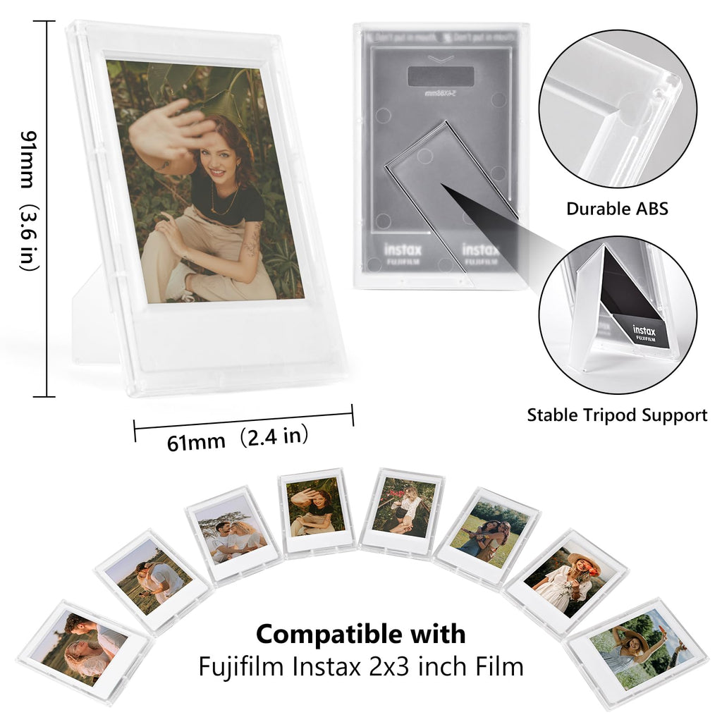 Hiyqin 2X3 Clear Photo Frames - 8 Pack Mini Photo Frames For Fujifilm Instax/Polaroid 3    Film - Instax Mini 12 11 9 8 7S 90 40