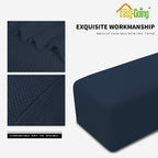 Easy-Going Stretch Ottoman Cover Folding Storage Stool Furniture Protector Soft Rectangle Slipcover With Elastic Bottom(Ottoman X-Large,Dark Blue)