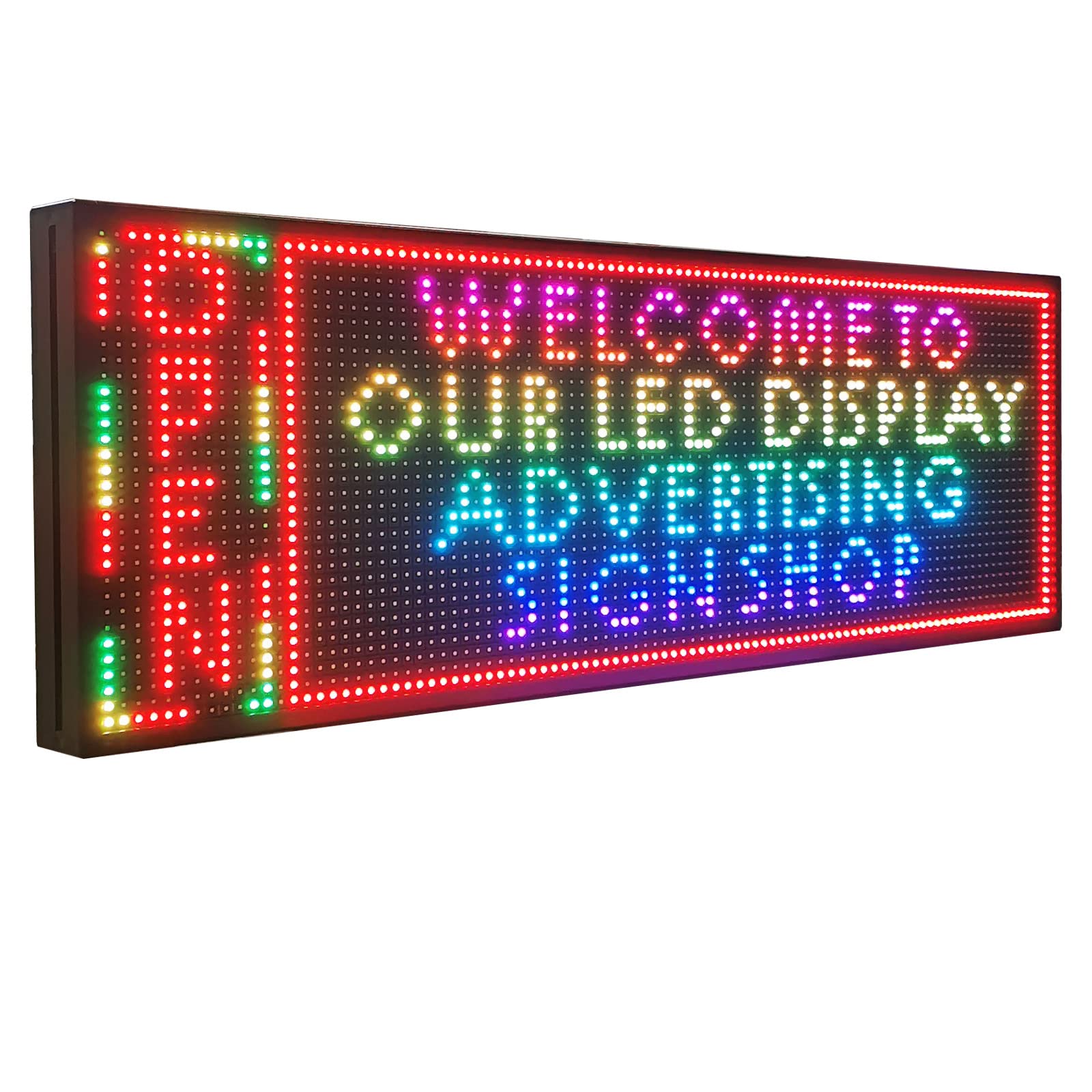 P10 Outdoor Led Sign 39' X 14' Rgb Full Color Wifi Programmable Bright Led Scrolling Message Display Programmable Business Adv