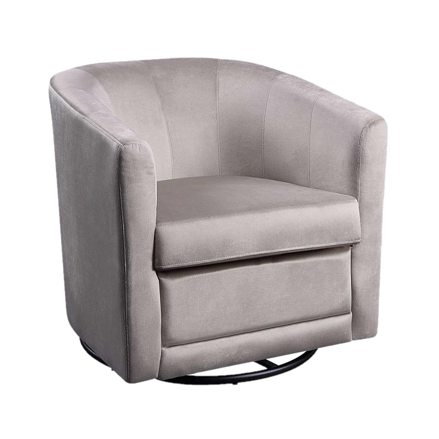 4D Concepts Kappa Swivel Chair, Taupe Velvet/Black Base