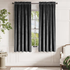 Lazzzy Velvet Grey Blackout Curtains 72 Inches Long Thermal Insulated Drapes For Bedroom Living Room Darkening Window Treatments Rod Pocket 2 Panels