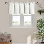 DWCN Valance Curtains for Living Room, Basement Window Curtains 18 Inch, Kitchen Valance Solid Short Topper, 1 Panel, 52 X 18 In