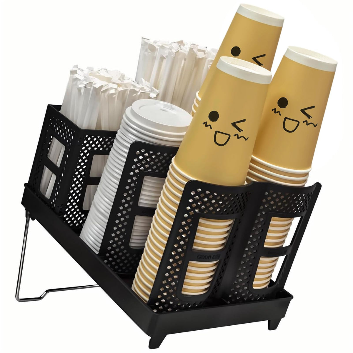 Coffee Cup Holder Organizer Unbreakable 2IN1 Paper Cup and Lid Holder with Straw Organizer Adjustable Paper Cup Holder for Cou