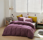 Clothknow Purple Comforter Set King 3Pcs Dusty Purple Bedding Comforter Sets Pale Mauve Comforter King Size Soft Purple King Com