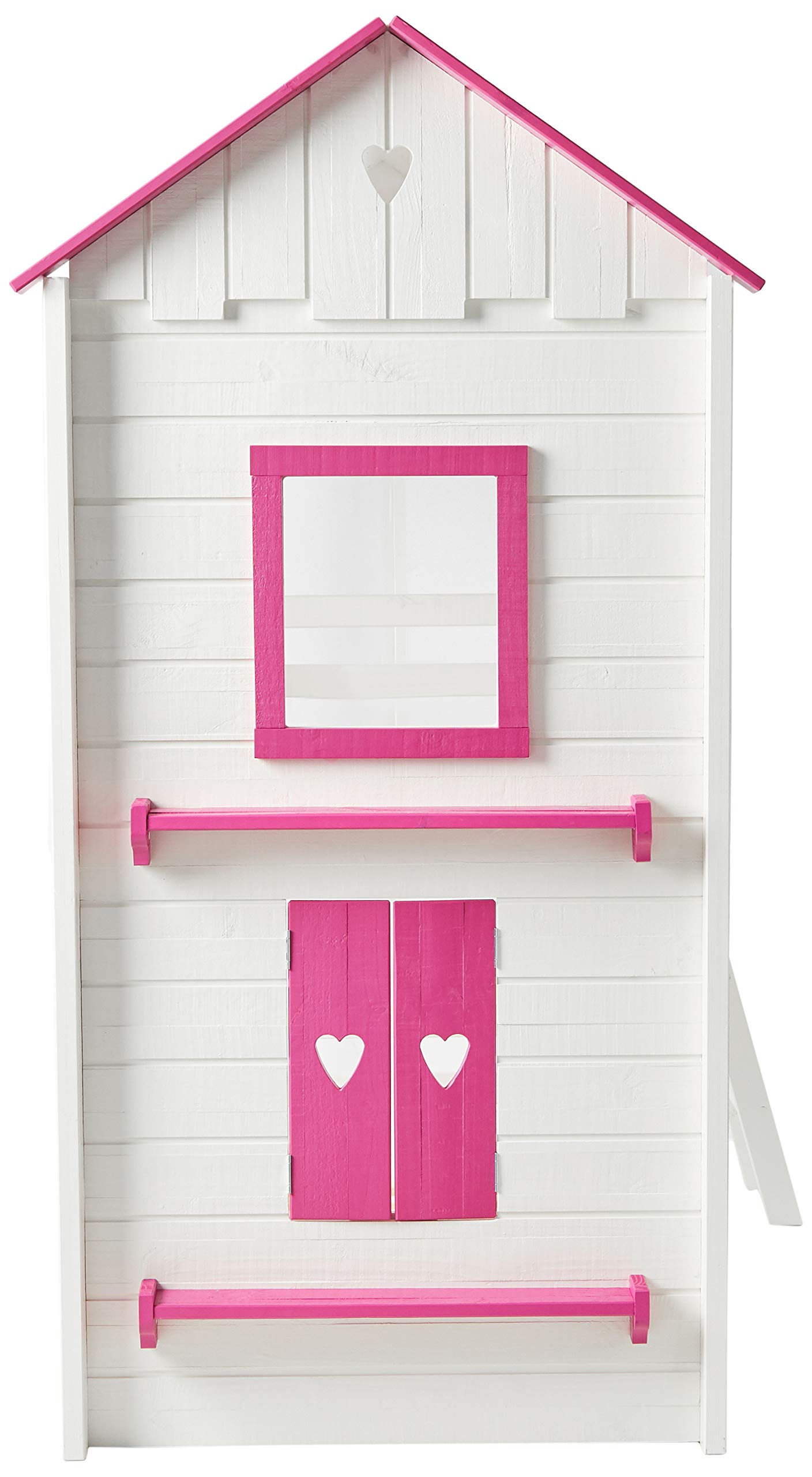 Donco Kids Sweet Heart Novelty Twin Over Twin Bunkbed In White & Pink Finish