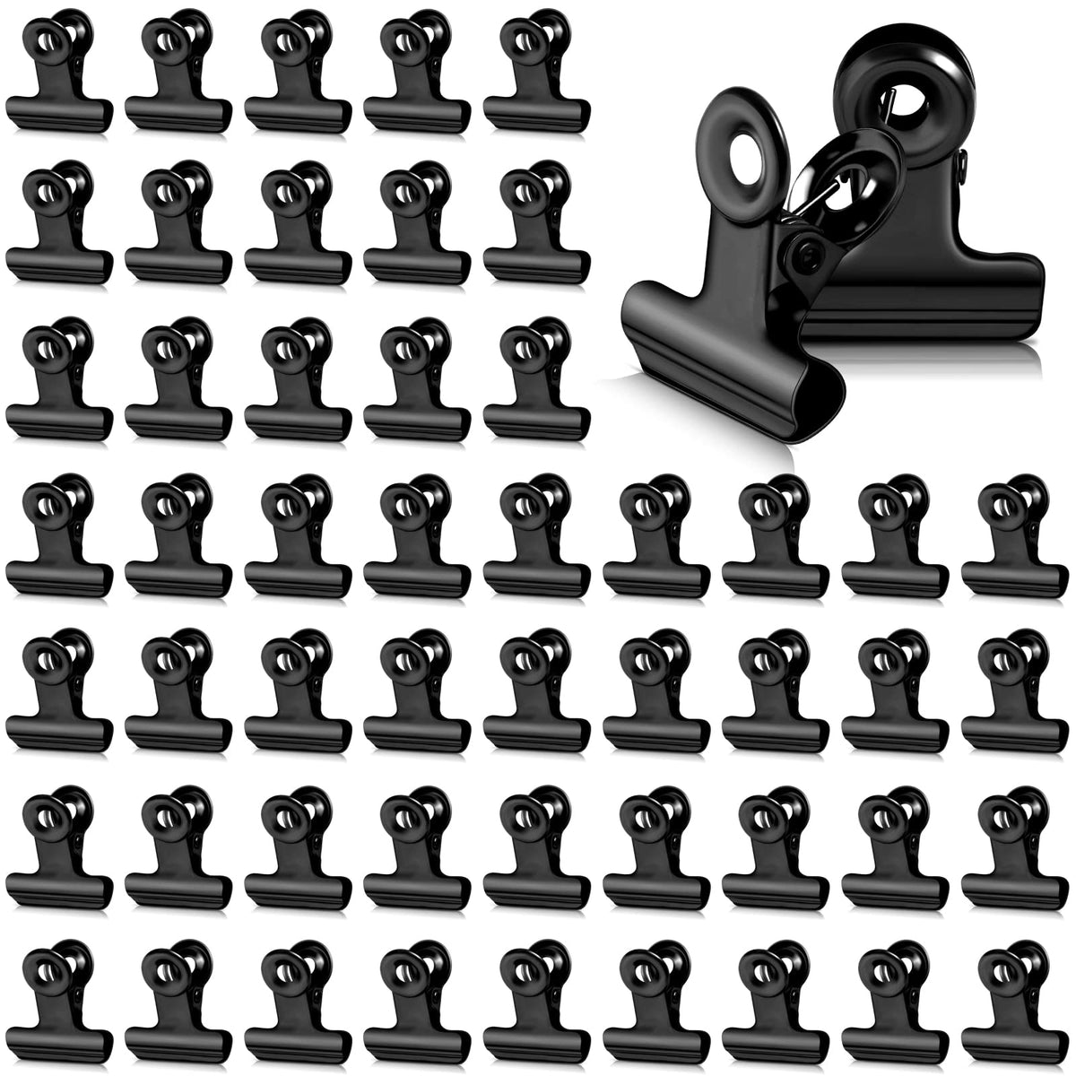 Kisston 200 Pieces Metal Clips Hinge Clips 0.87 Inch Small Bull Binder For Office, School, Paper, Photos, Picture, Maps, Poster,