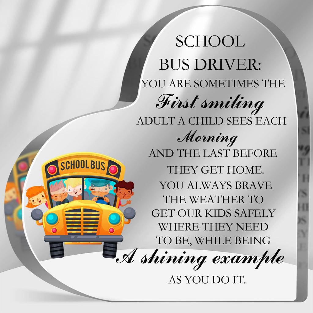 School Bus Driver Gifts, Thank You Gifts Acrylic for School Bus Driver, School Bus Driver Appreciation Keepsake, Back to School 