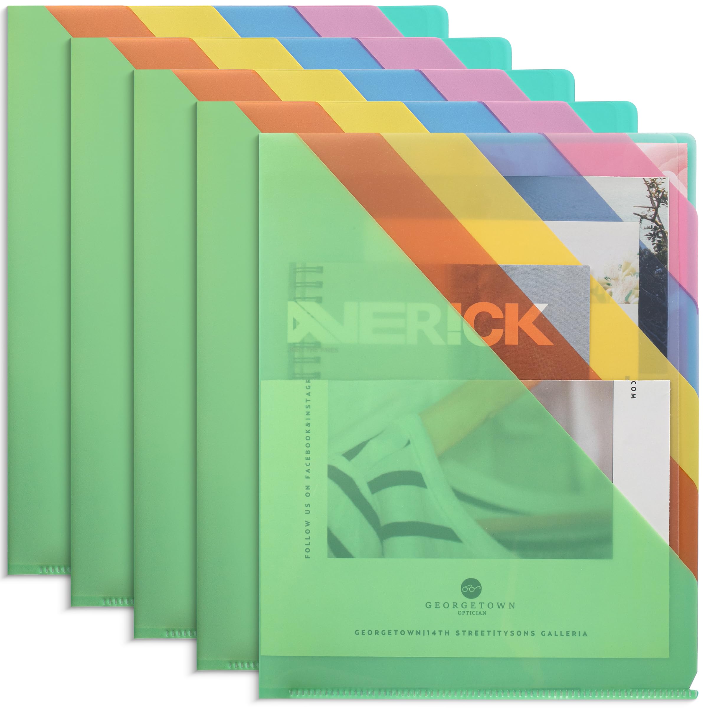 Mr. Pen- 5-Pocket Folder, 5 Pack, Assorted Colors, Letter Size, Colored File Folders, Letter File Folders, Color Folders, Office