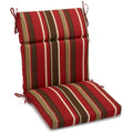 Blazing Needles Spun Polyester Patterned Outdoor Squared Seat/Back Chair Cushion, 18 x 38, Montserrat Sangria