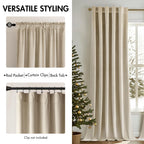 Miulee Velvet Curtains 108 Inches - Luxury Blackout Curtains For Bedroom Living Room Thermal Insulated Super Soft Window Drapes Rod Pocket & Back Tab, Beige, W52 X L108 Inches, 2 Panels