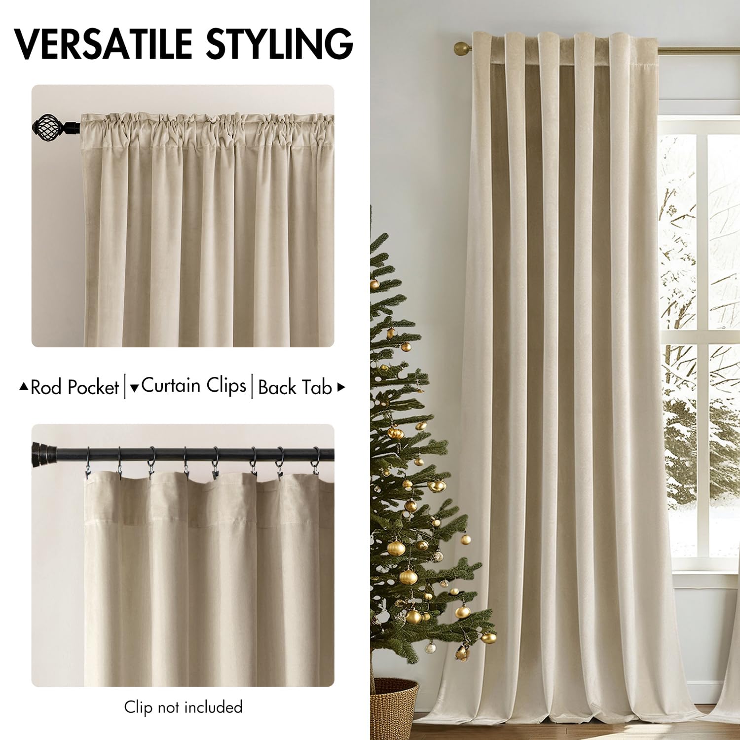 Miulee Velvet Curtains 90 Inches - Luxury Room Darkening Curtains For Bedroom Living Room Thermal Insulated Super Soft Window Drapes Rod Pocket & Back Tab, Gold, W52 X L90 Inches, 2 Panels