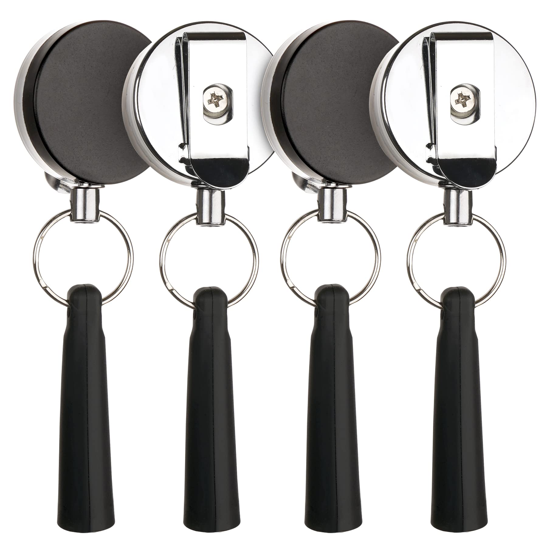 Pasezenn 4 Pieces Heavy Duty Retractable Pull Pen Pencil Holder,Ideal Grip For Markers And Carpenter Pencils,Elastic Silicone Pe
