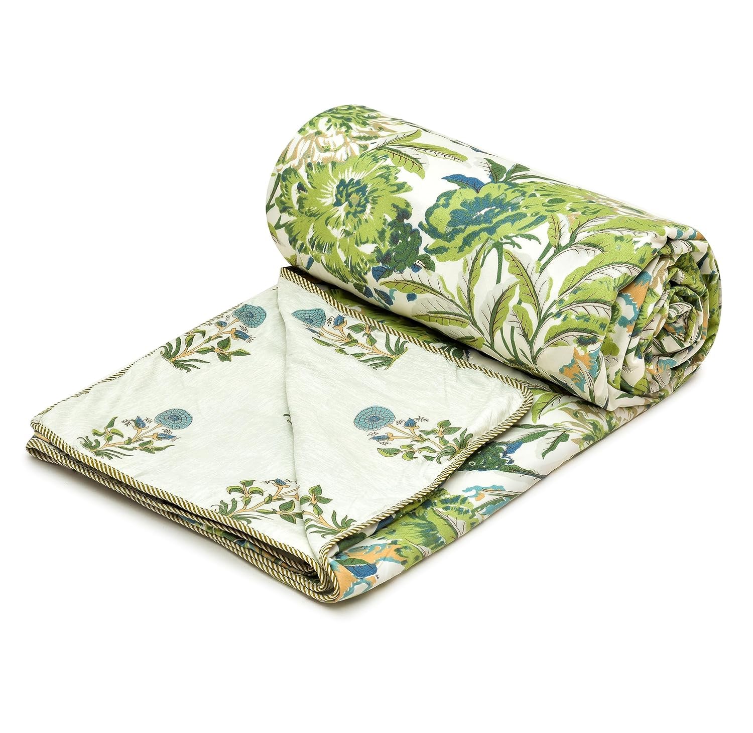 Elegance Reversible Double Bed Blanket/Duvet/Comforter/Ac Dohar (Multicolor, Design 1)