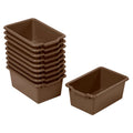 ECR4Kids Scoop Front Storage Bins, Multipurpose Organization, Chocolate, 10-Piece