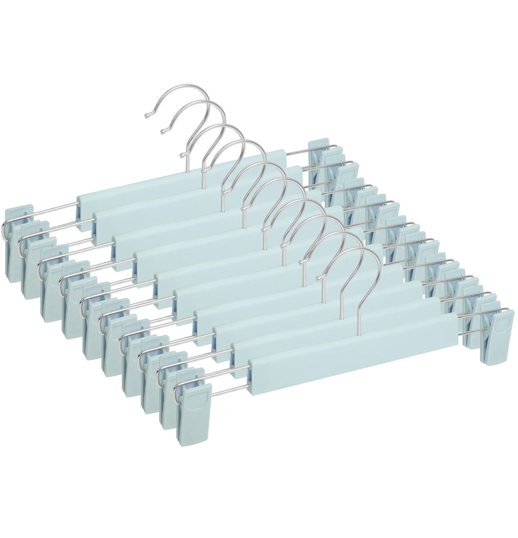 Pants Hangers with Clips Skirt Hangers for Women Plastic Clip Hangers for Pants Clothes Hangers (30pack, Blue)