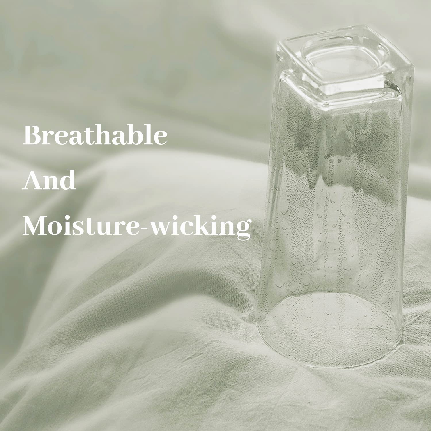 Nexhome Pro Duvet Cover Set Oversized Queen 98'X98' Linen Feel Textured Organic Natural 100% Washed Cotton Duvet Cover 3 Pieces Bedding Set Zipper Closure, Breathable, Soft, Sage Green (No Comforter)