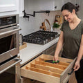 Lichts Expandable Bamboo Drawer Dividers, Adjustable Utensil Organizer Separators 43Cm