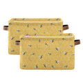 Storage Basket Cute Animal Bee Collapsible Storage Bins Canvas Fabric Baskets for Organizing Toy with Handle for Bedroom Nursery